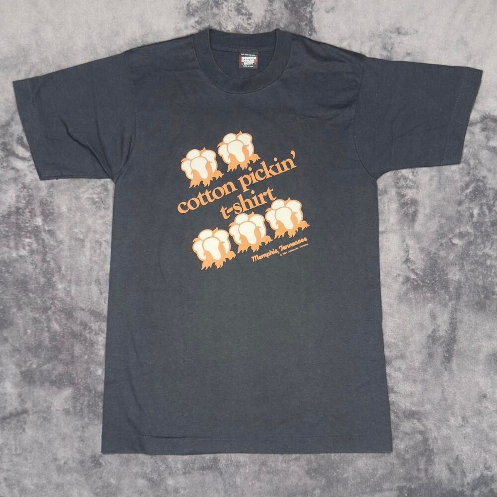 Vintage 1984 Cotton Pickin’ T-Shirt Memphis Tennessee Made USA Size M